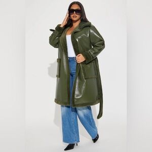 Olive Green Women's Trench Coat